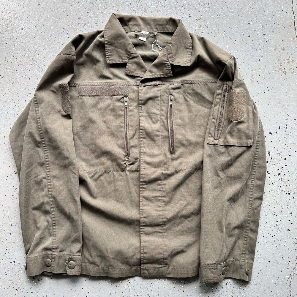 VTG 2000s European Military Field Jacket Olive Drab Ripstop LARGE